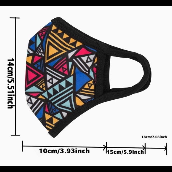 Geometry Triangle Patterned Face Mask - Picture 5 of 9